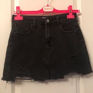 Super cute pac sun black denim raw hem mini skirt